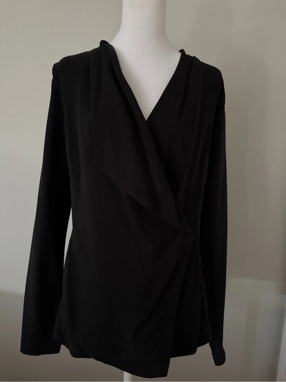 Athleta Black Draped Wrap Jacket
